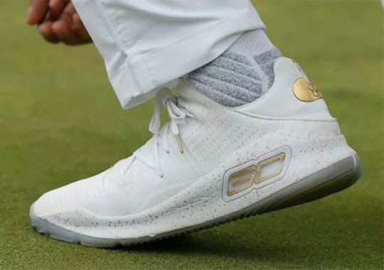 Steph Curry Golfs In The UA Curry 4 Low