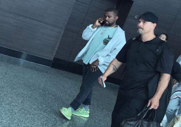 Kanye West Spotted In adidas Yeezy Boost 350 v2 "Semi Frozen Yellow"