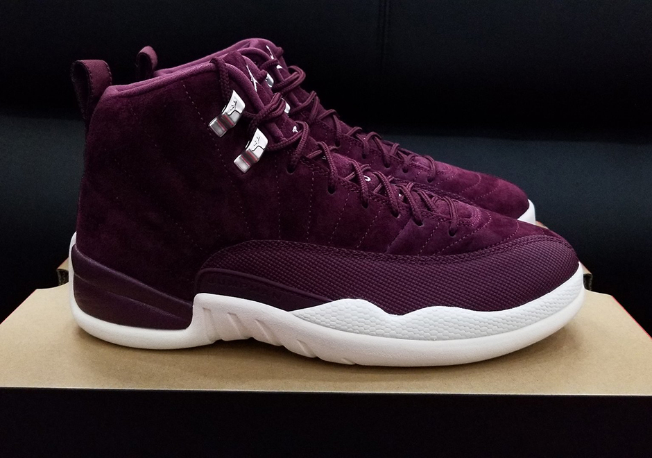 burgundy and white jordan 12