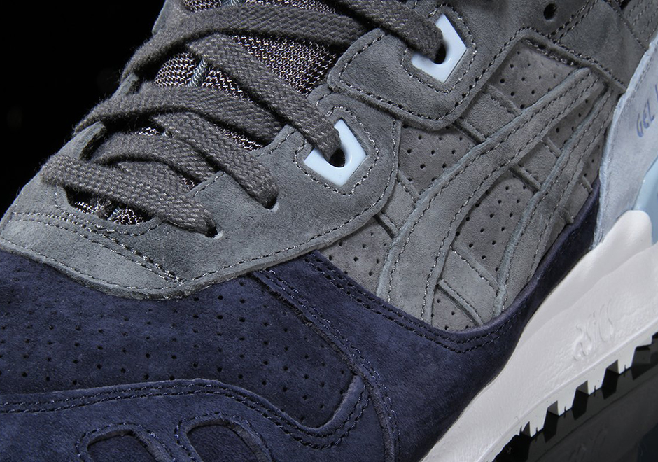 Asics Gel Lyte My White Mid Grey Leather Carbon Grey Navy Suede 3
