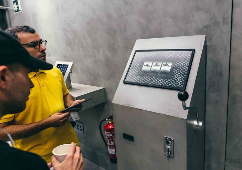 Sneaker Store Creatively Uses Slot Machine To Determine Which Customers Get To Buy Shoes