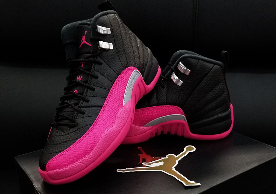 black and pink 12s jordans