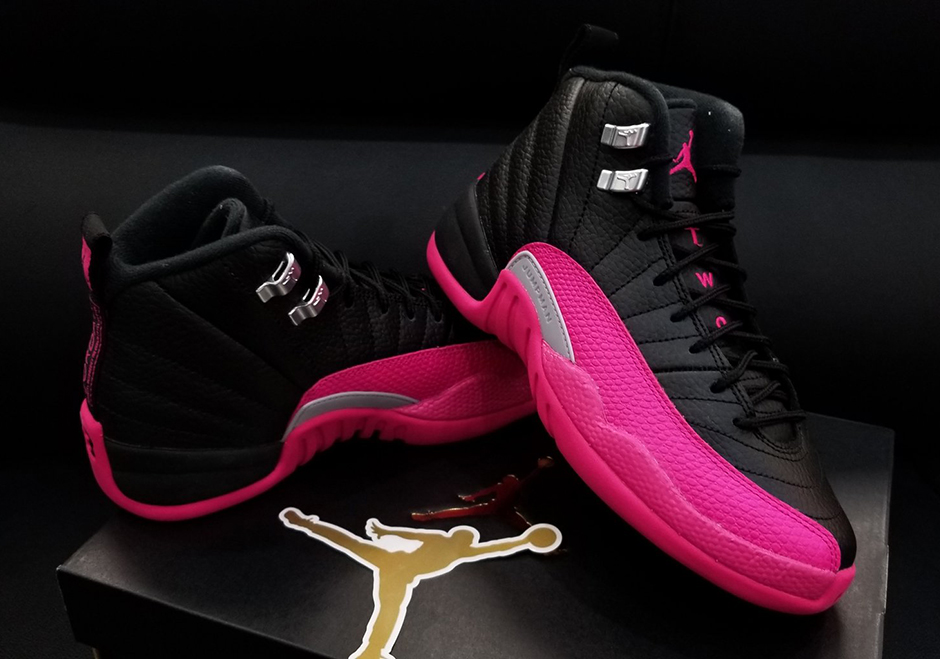 Jordan 12 Black Deadly Pink Release 