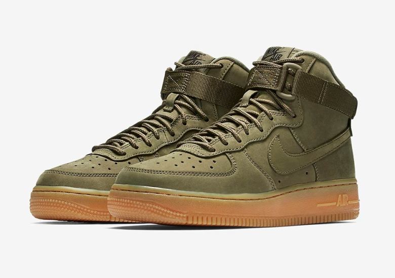 The Nike Air Force 1 High Arrives For Kids In Olive Nubuck and Gum