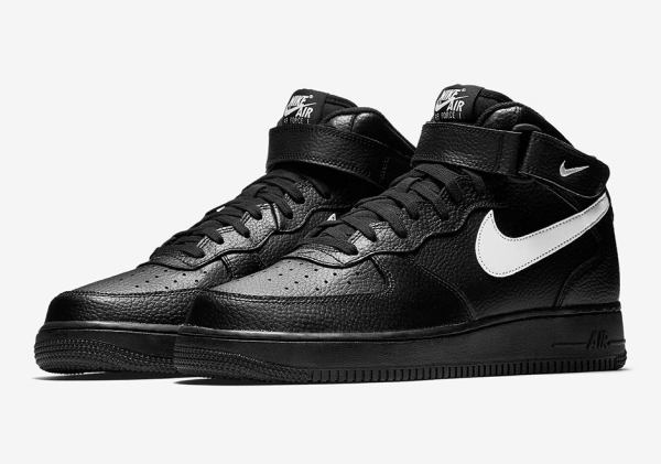 Nike Air Force 1 Mid Black Leather Pack 315123-043 | SneakerNews.com