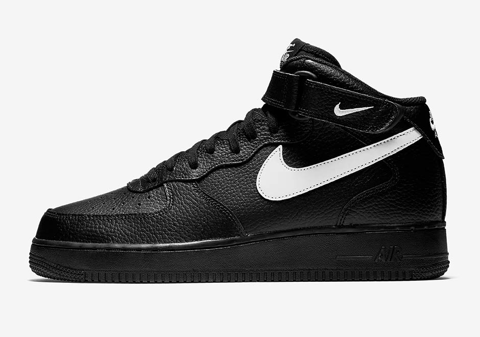 Nike Air Force 1 Mid Black Leather Pack 315123-043 | SneakerNews.com