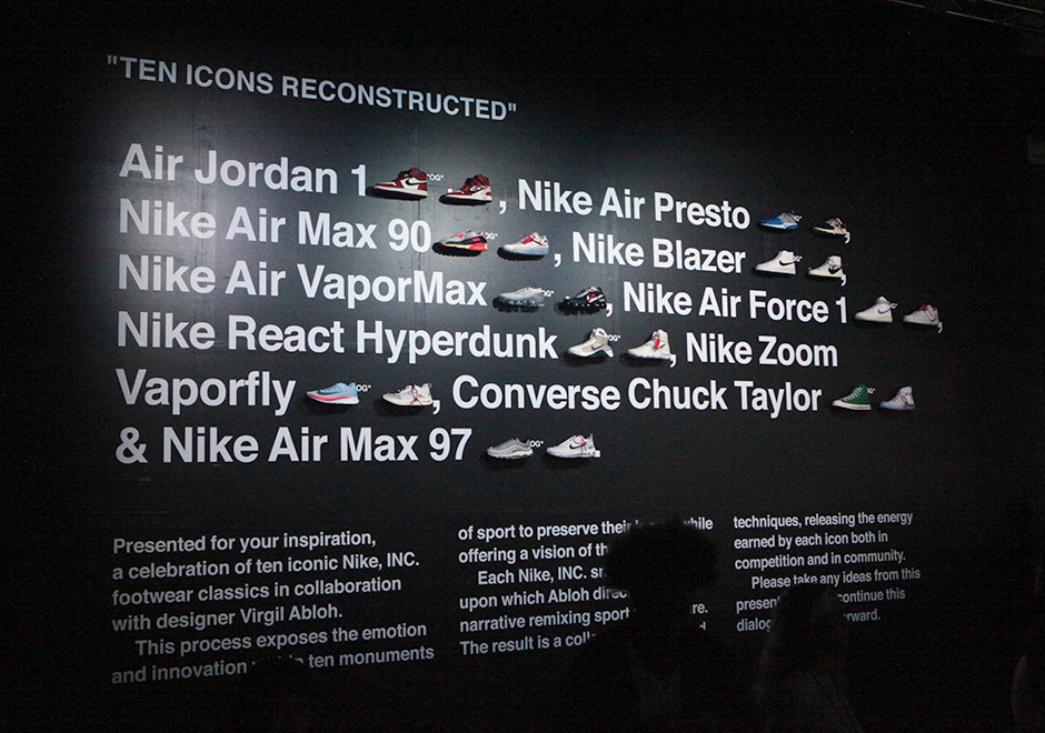 Designer Virgil Abloh Reconstructs 10 Iconic Nike Shoes