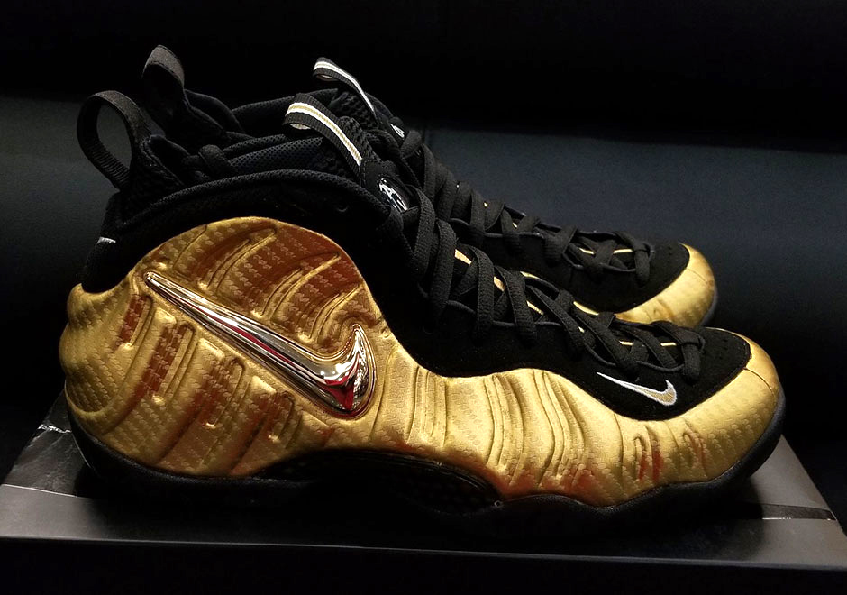 nike foamposite gold