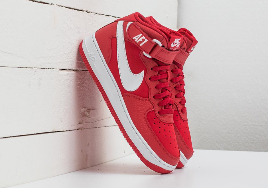 Nike Air Force 1 Mid - Sport Red - White - SneakerNews.com  Nike air force,  Nike air force 1 mid, Nike air force sneaker