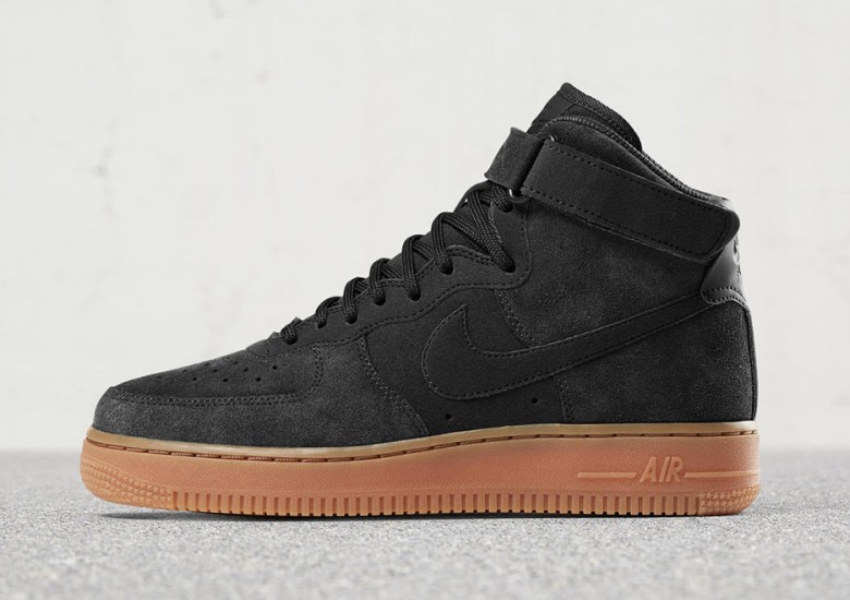 The Nike Air Force 1 High SE Releases In Black Suede And Gum
