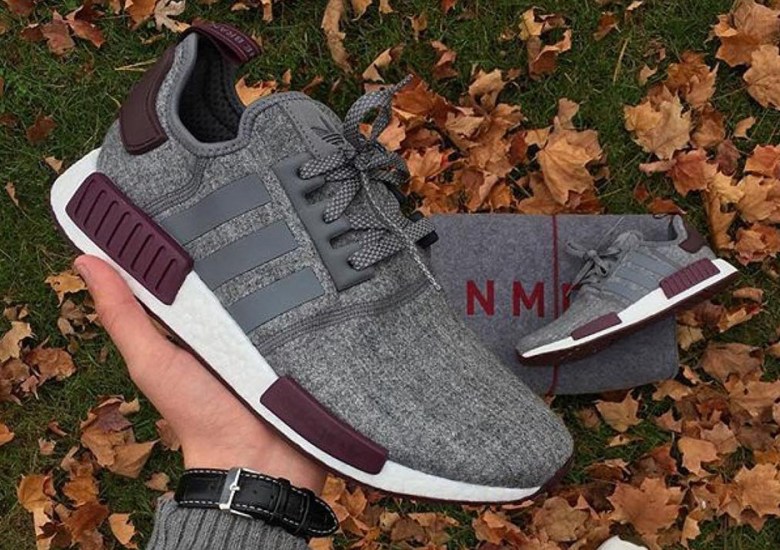adidas NMD R1 "Maroon with Grey Wool Available Now