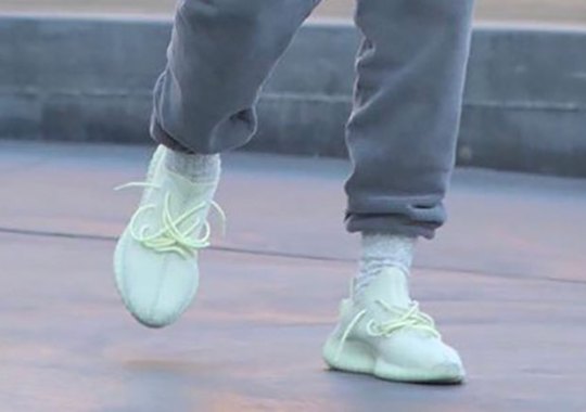 Kanye West Spotted In A New Light Yellow adidas Yeezy Boost 350 v2
