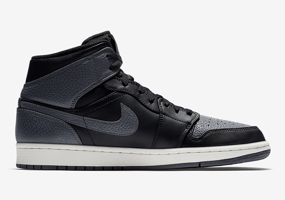 The Air Jordan 1 Mid Appears In Attractive Tumbled Leather 554724-041 ...