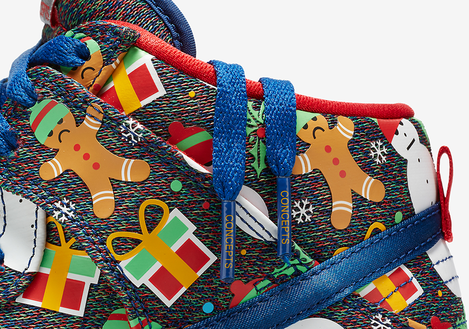 Concepts Nike SB Dunk High Ugly Christmas Sweater SNKRS Release