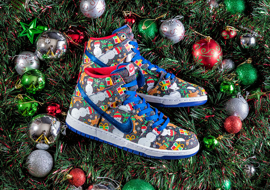 ugly sweater nike shoes