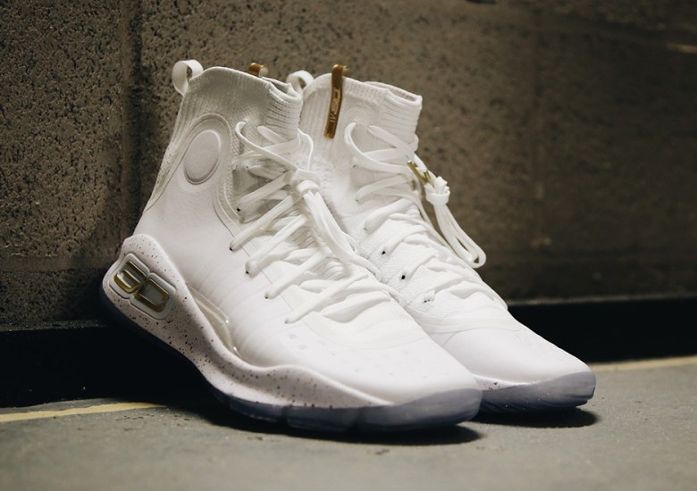 The UA Curry 4 in White/Gold Is Available Now