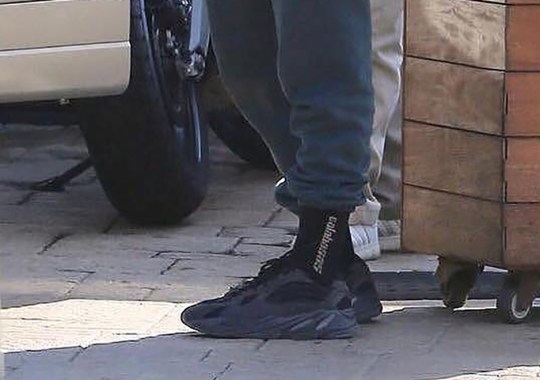 Kanye West Spotted In “Triple Black” adidas Yeezy 700 Wave Runner