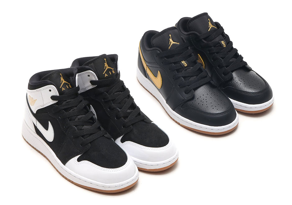 Air Jordan 1 Gold and Gum Pack For Kids 