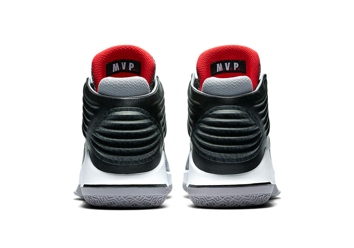 Air Jordan Xxxii Black University Red White Cement Grey Aa1253 002 5