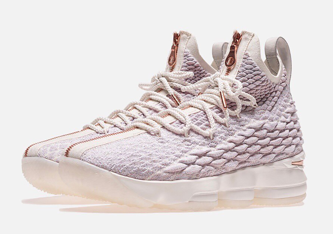 Lebron James Debuts Kith X Nike Lebron 15 Rose Gold In Christmas Day Game |  Sneakernews.Com