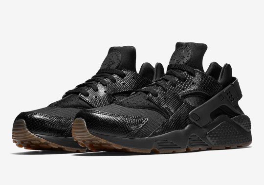 Snakeskin Uppers Appear On The Nike Air Huarache In Black And Gum