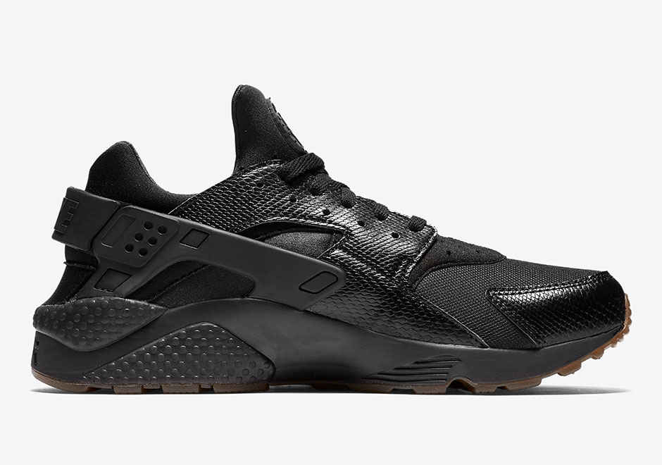 nike huarache snakeskin black