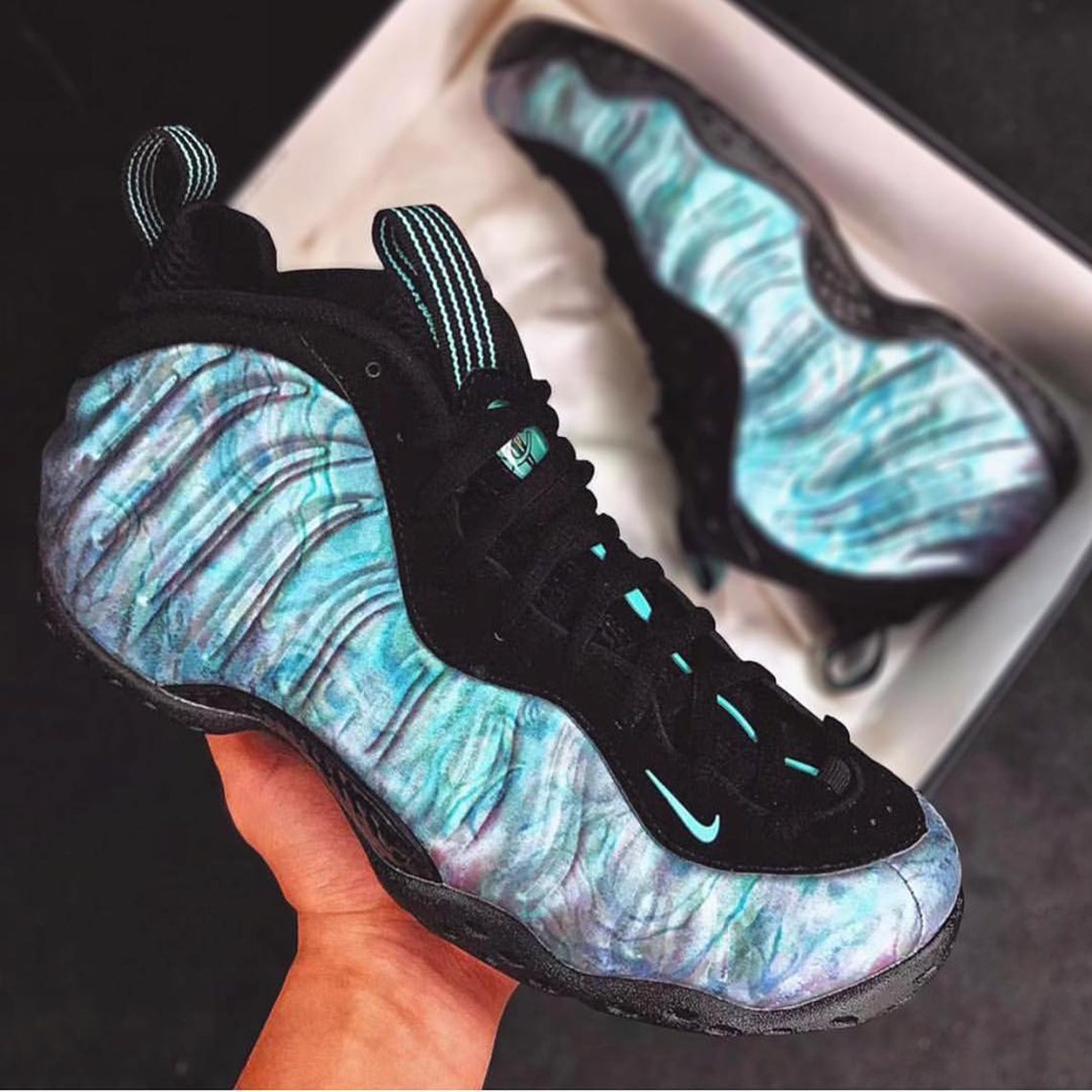 teal and black foamposites