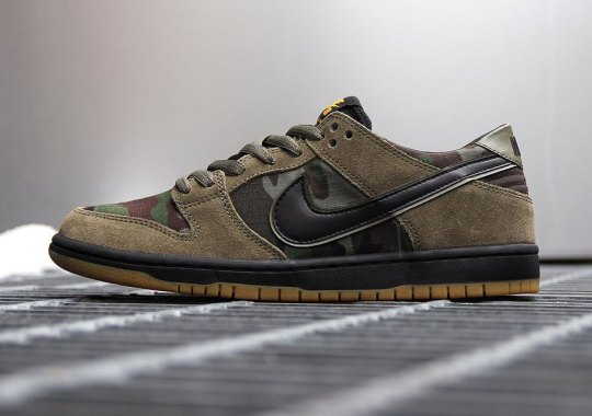 The Nike SB Zoom Dunk Low Appears In Classic Camo