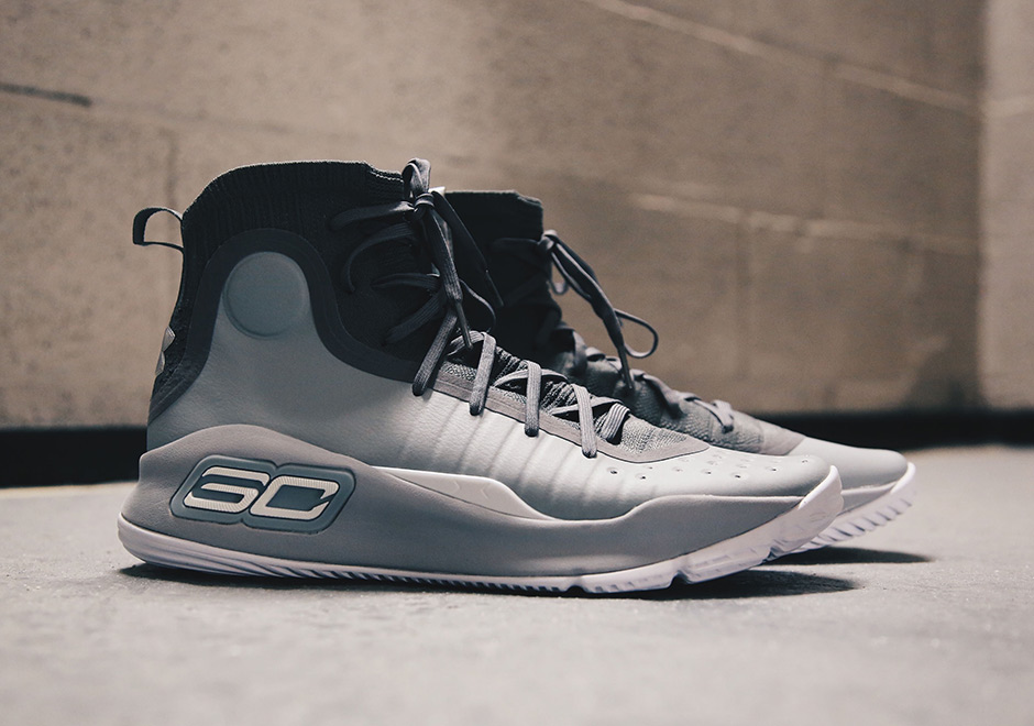 First Look UA Curry 4 More Buckets Grey 
