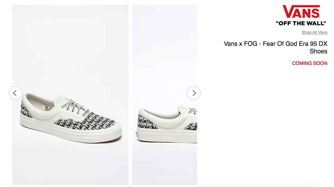 Vans Fear Of God Era 95 Dx Pac Sun Restock