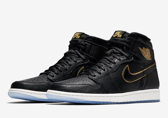 Official Images Of The Air Jordan 1 Retro High OG In Black Tumbled Leather And Gold