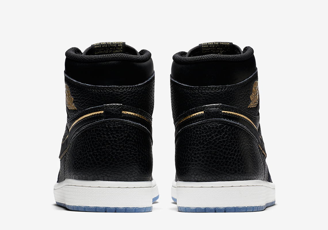 Air Jordan 1 Tumbled Leather Blackgold 2