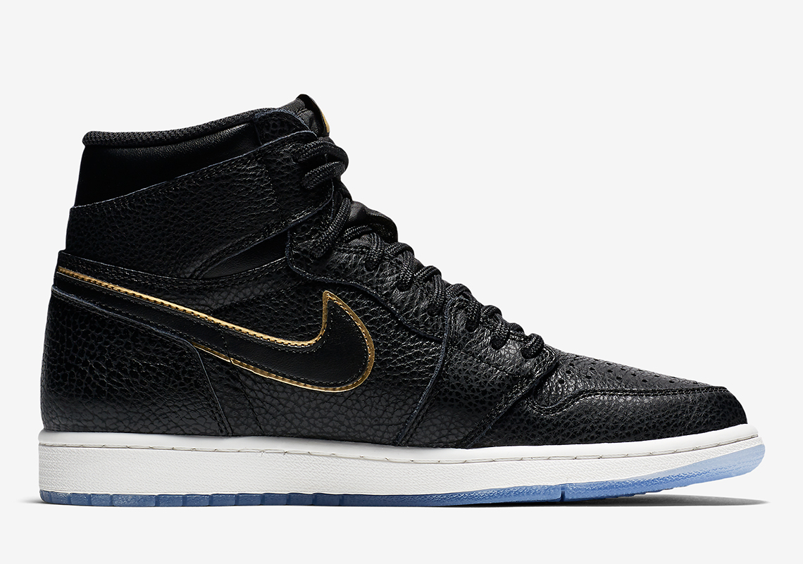 black jordans with gold trim