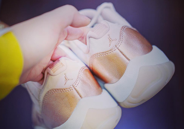 womens air jordan 11 low rose gold