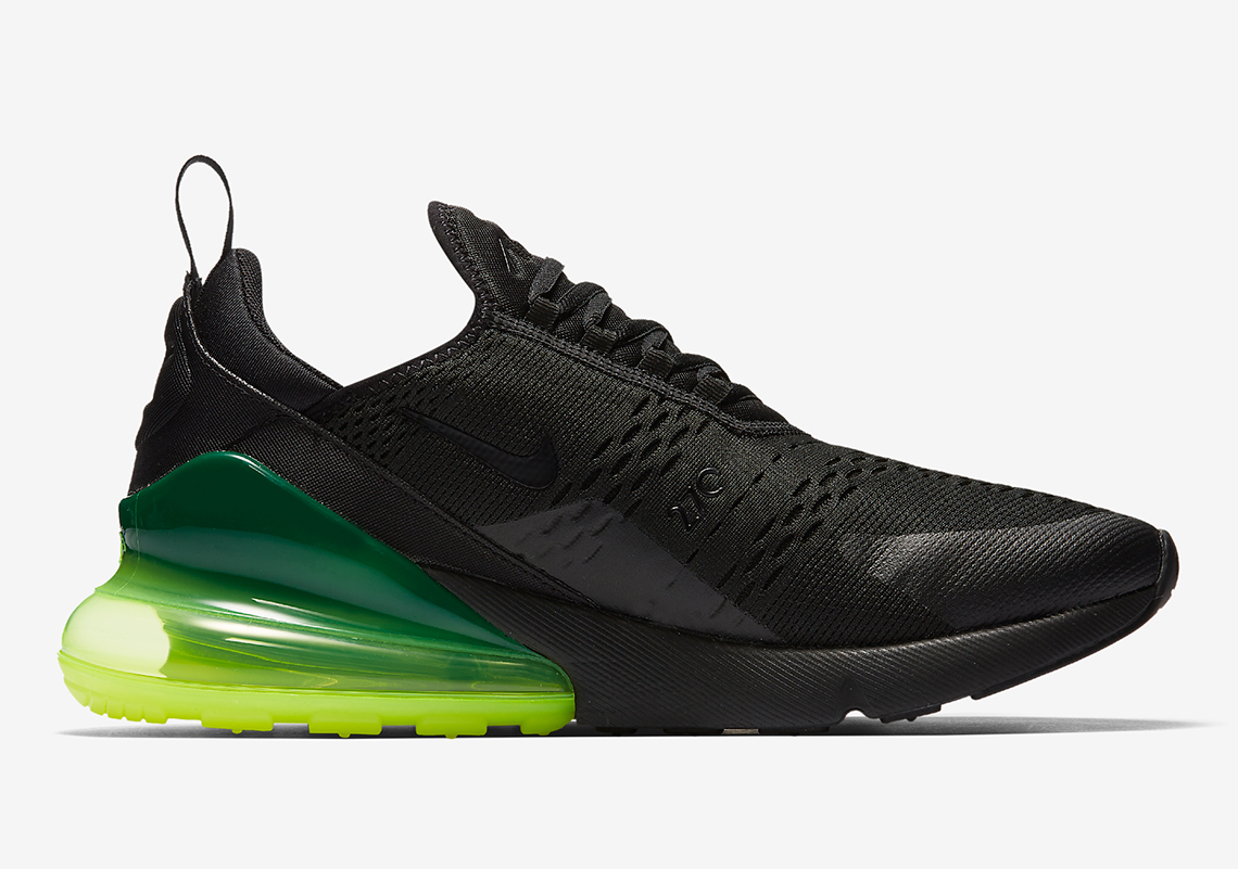 air max 270 black and lime green