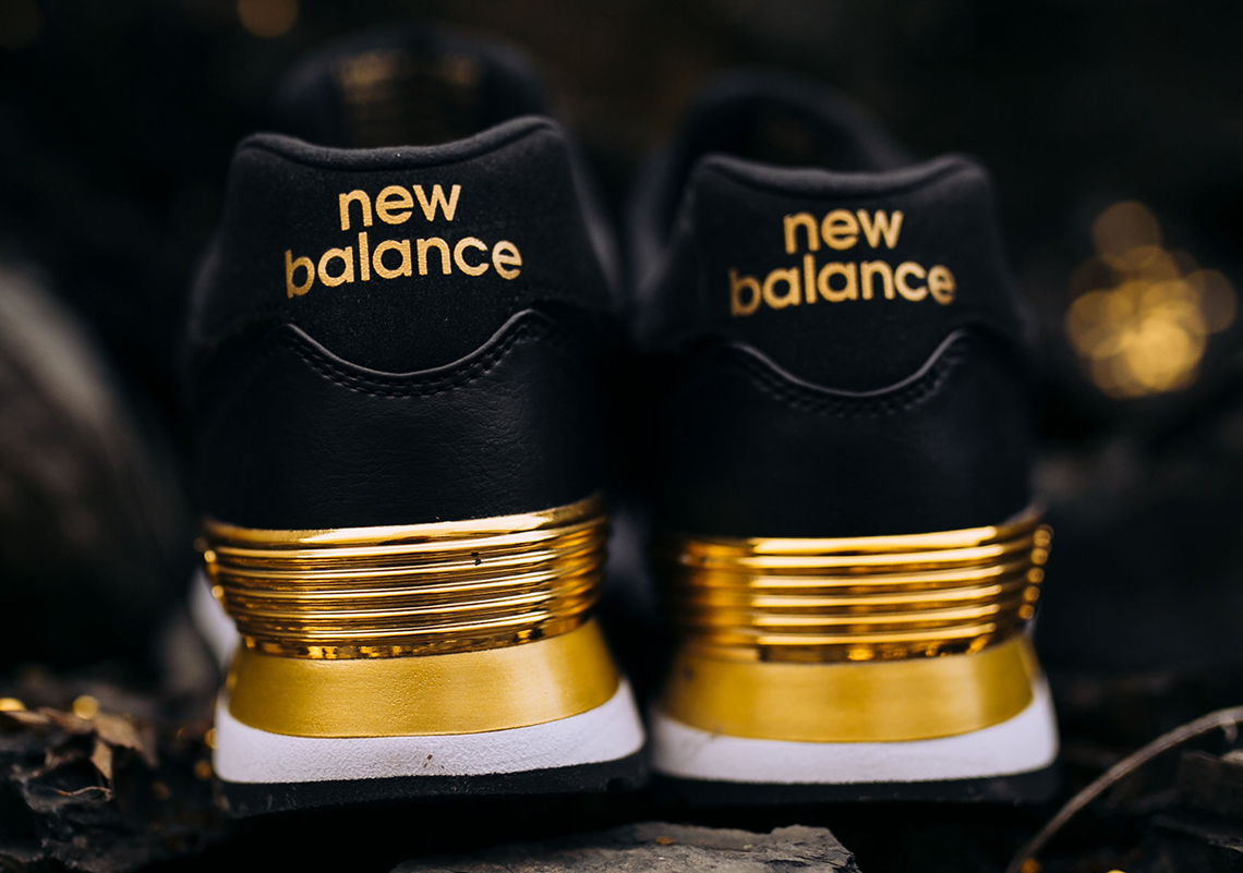 new balance 574 metallic gold