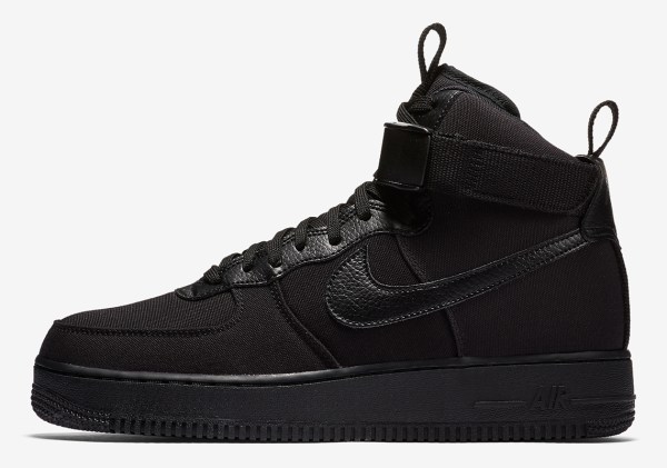 Nike Air Force 1 High Triple Black Canvas AH6768-001 Release Info ...