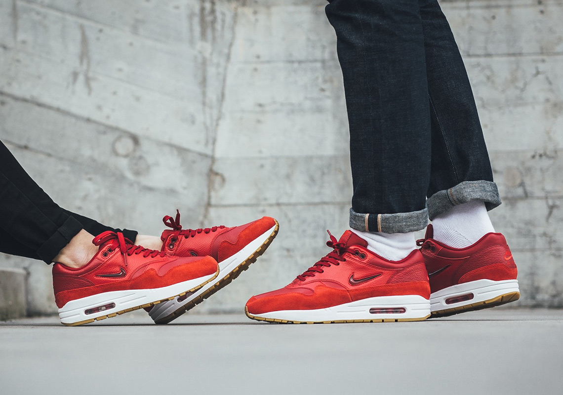 Nike Air 1 Premium Jewel "Gym Red" WMNS AA0512-602 Available Now | SneakerNews.co