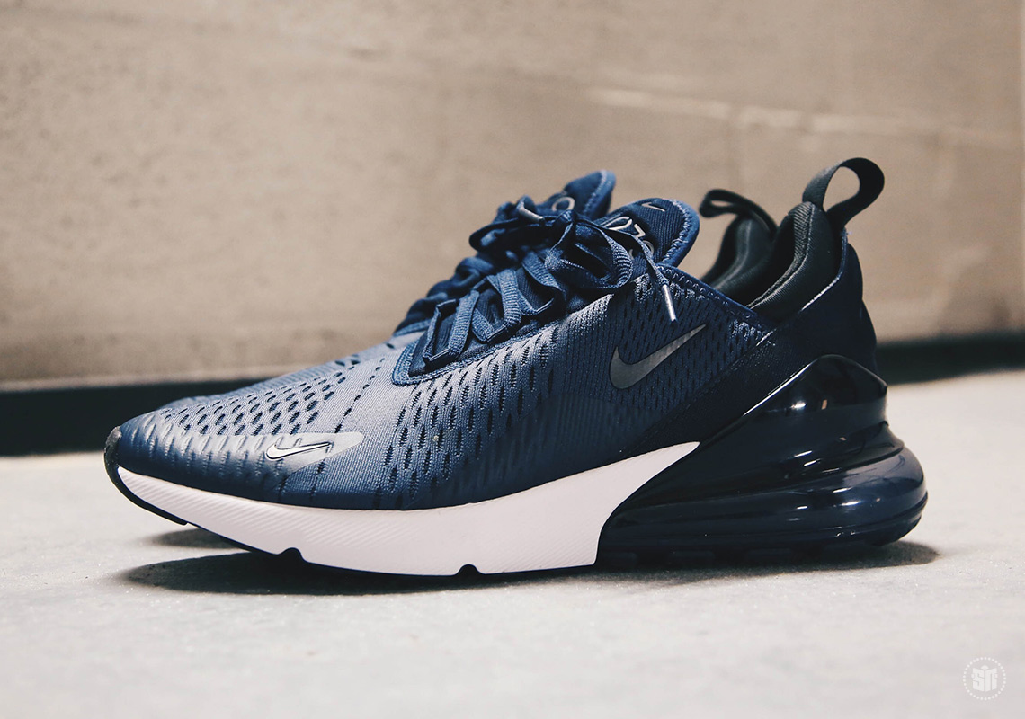 Nike Air Max 270. Release Date: February 2nd， 2018 $150. Color: Midnight Navy/Black-White