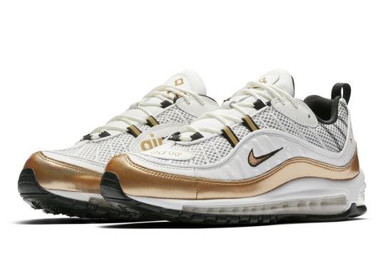Nike Air Max 98 “UK” Features White And Gold Colorway