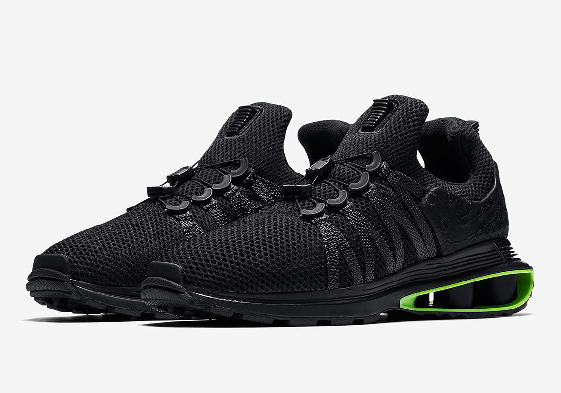 nike shox gravity black green