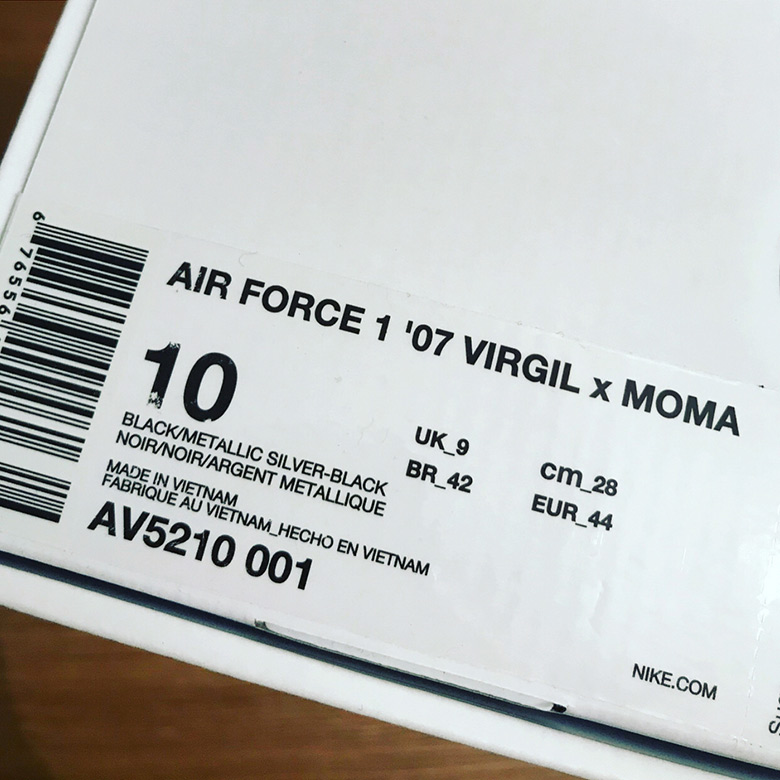 Off White Nike Air Force 1 Virgil Moma Av5210 001