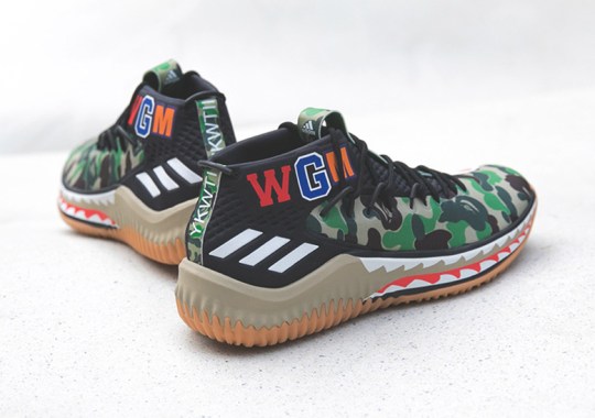 The BAPE x adidas Dame 4 Is Releasing At Sneaker Boutiques Too