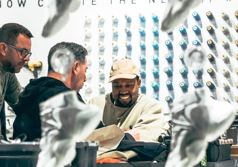 Kanye West Makes Rare Appearance At adidas 747 Warehouse St.