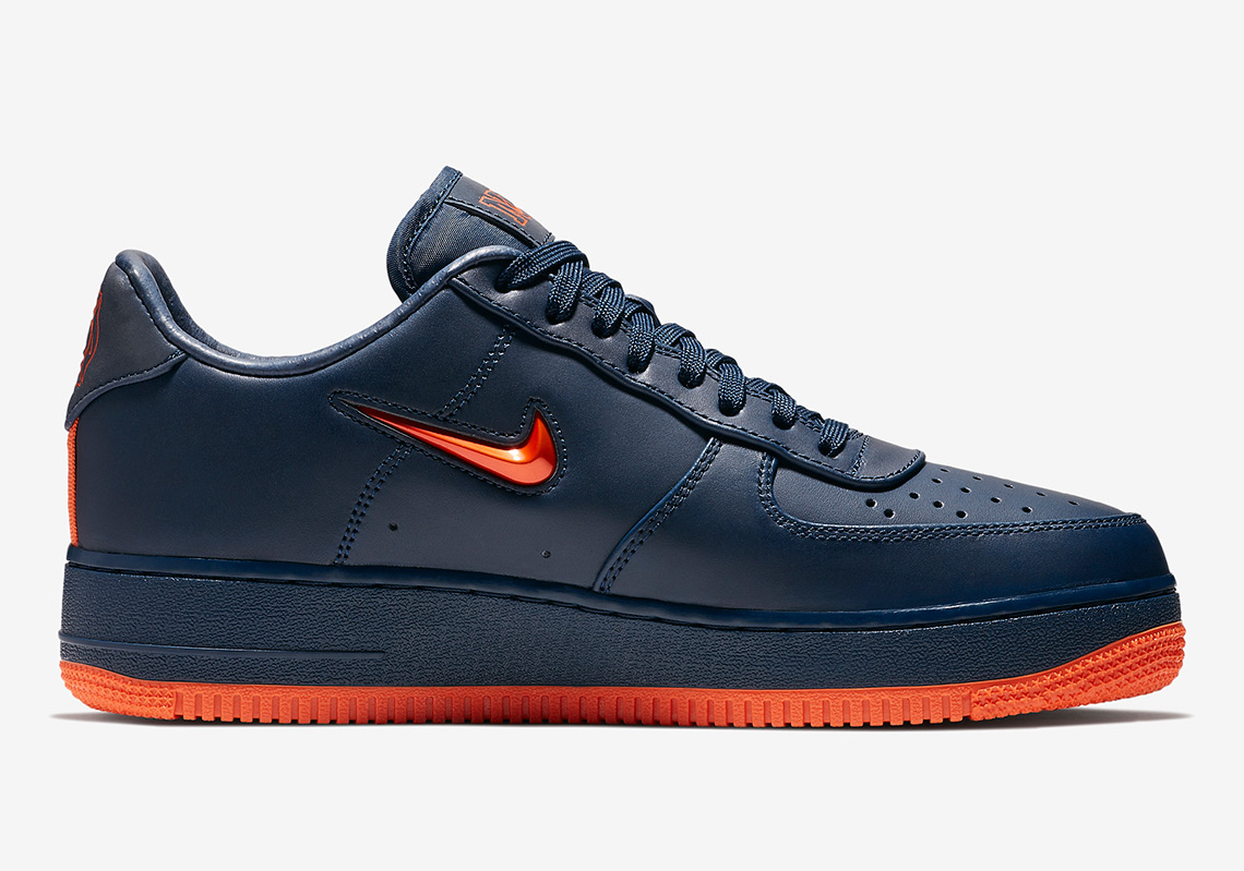 blue and orange air force 1's