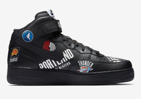 Supreme Nike Air Force 1 Mid Black NBA Logos AQ8017-001 | SneakerNews.com