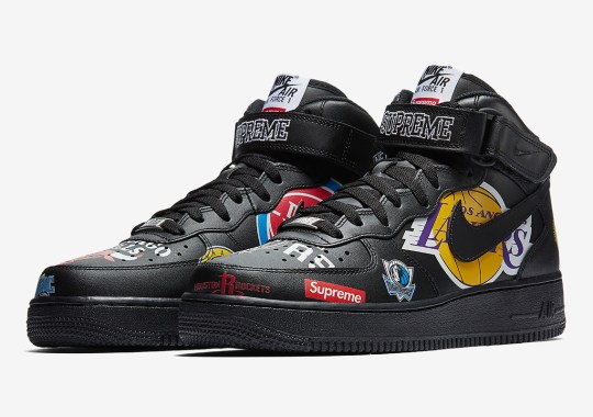 Official Images Of The Supreme x Nike Air Force 1 Mid In Black