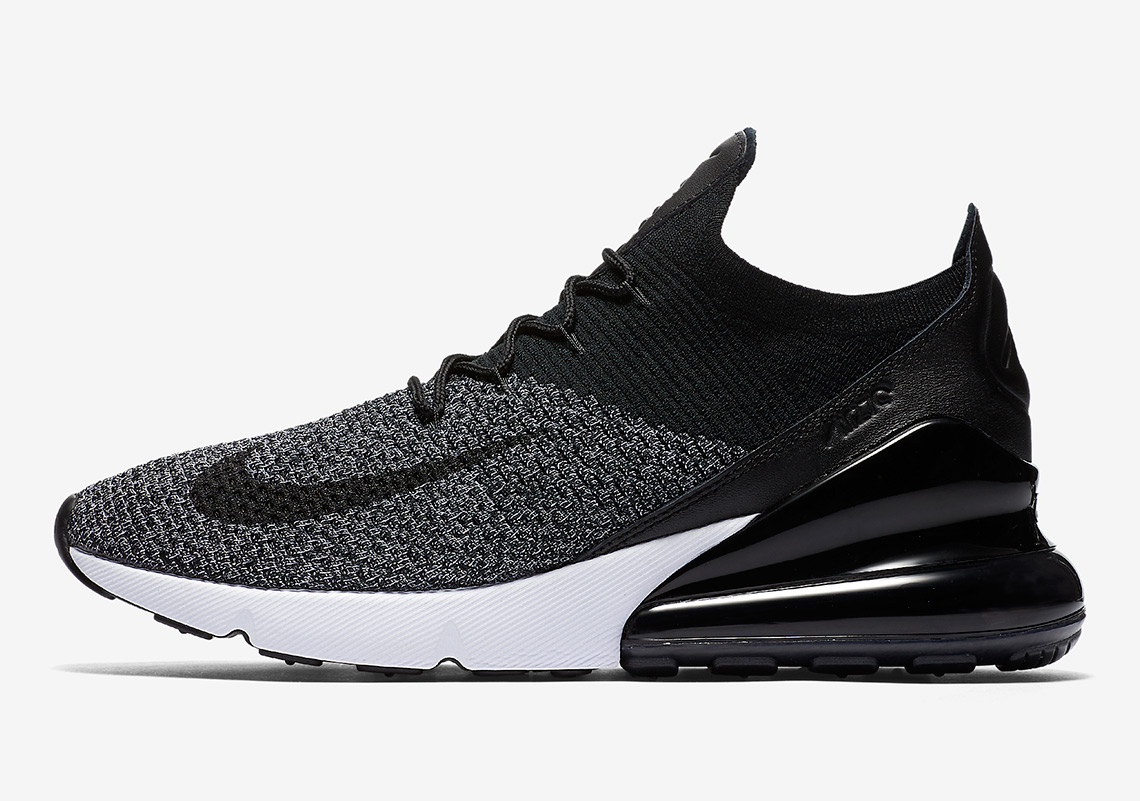 Nike Air Max 270 Flyknit Release Date: March 22， 2018. Color: Black/Black-White