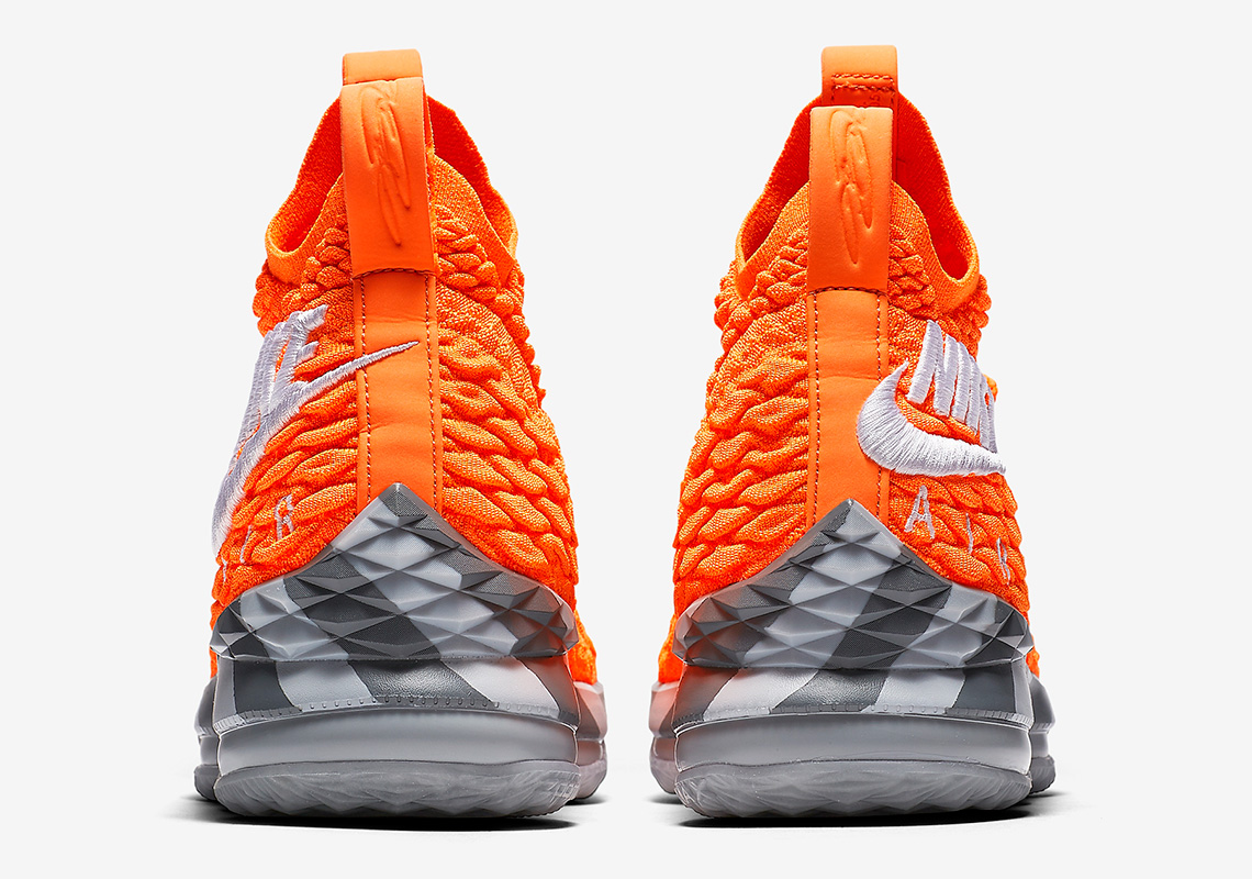 lebron 15 orange box sneakers