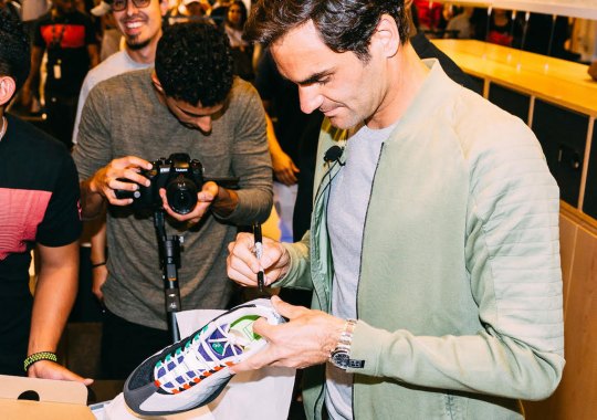Roger Federer Celebrates Launch Of “Greedy” Vapor RF At Nike Miami